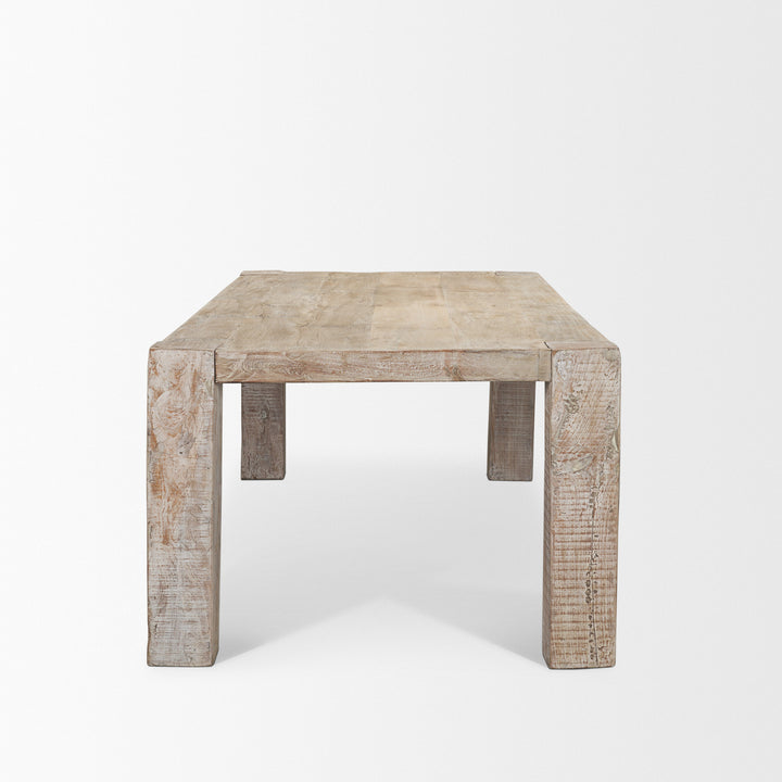 McArthur 94" Whitewash Reclaimed Wood Dining Table Dining Room Mercana