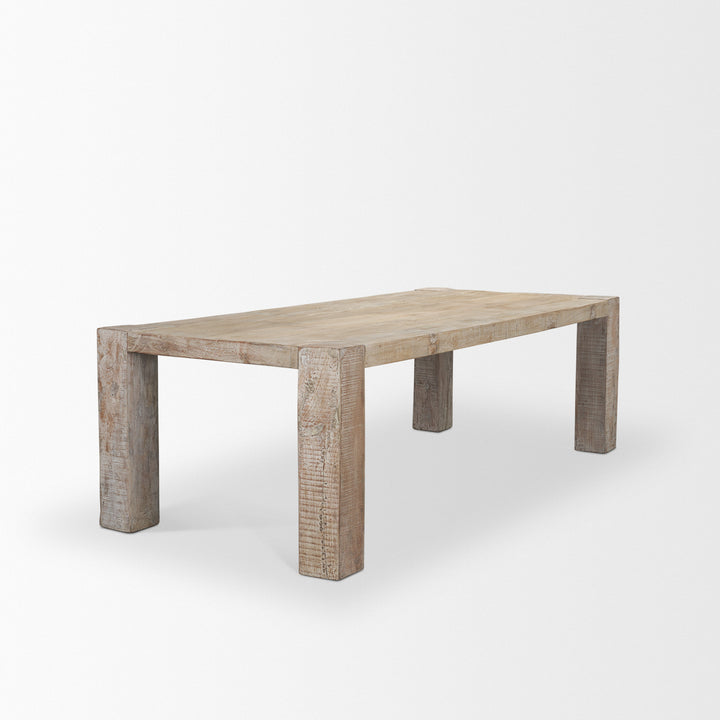 McArthur 94" Whitewash Reclaimed Wood Dining Table Dining Room Mercana