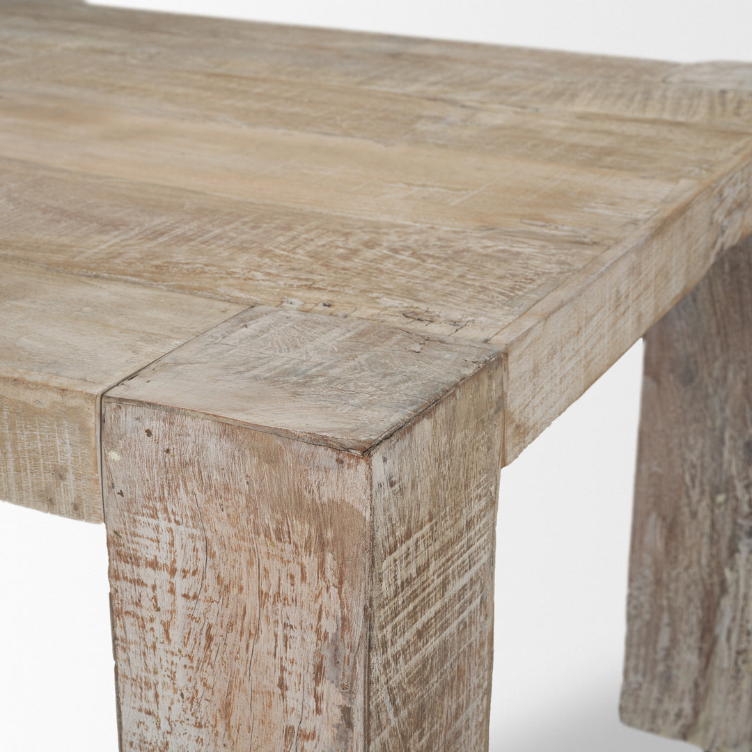 McArthur 94" Whitewash Reclaimed Wood Dining Table Dining Room Mercana