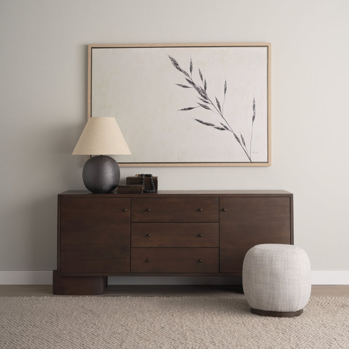 Sadiyah Black Brushed Metal w/ Beige Shade Table Lamp Decor Mercana