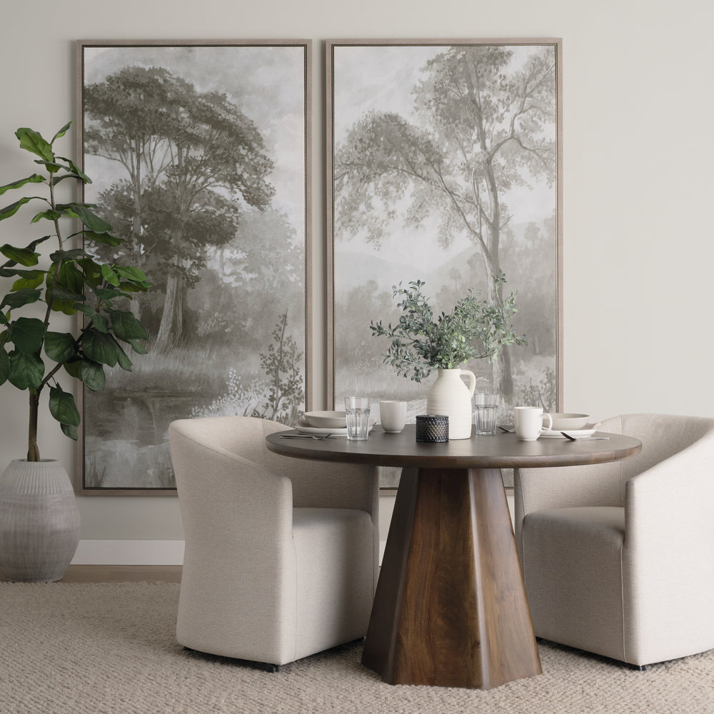 Jovani 48" Solid Dark Brown Mango Wood Round Dining Table Dining Room Mercana