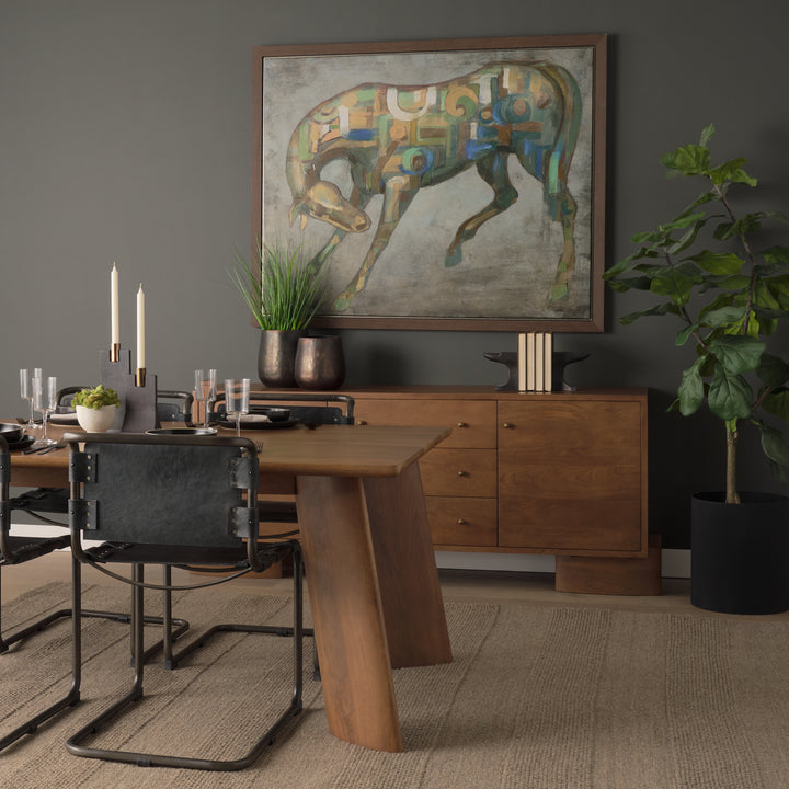 Jonan Brown Solid Mango Wood Rectangular Dining Table Dining Room Mercana