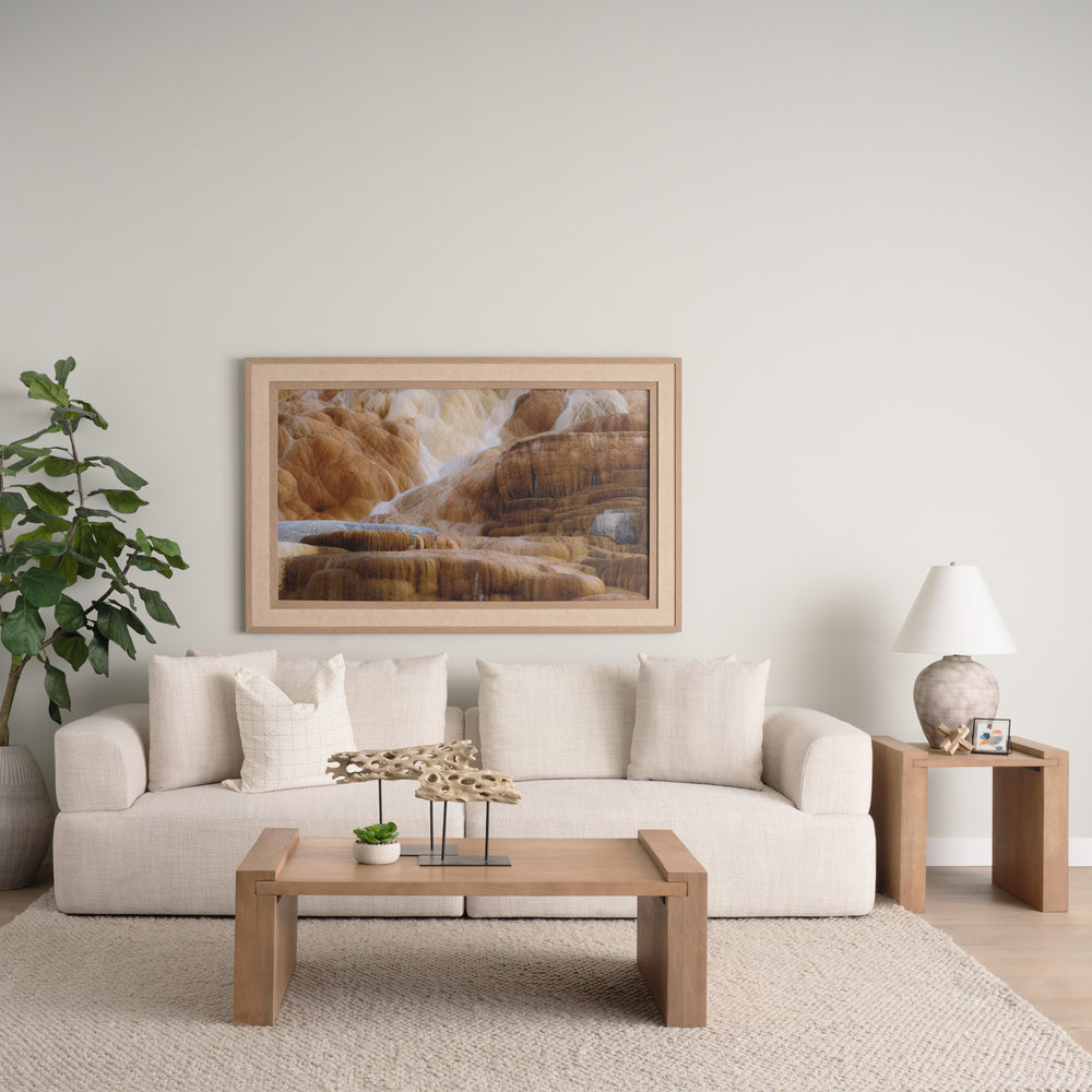 Wesson Light Brown Wood Rectangular Coffee Table Living Room Mercana