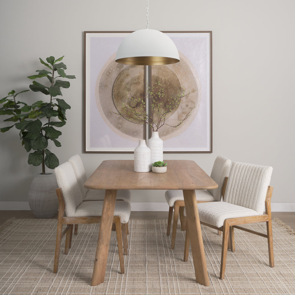 Juniper 24" Round White Dome Pendant Light Decor Mercana