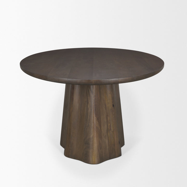Jovani 94" Solid Dark Brown Mango Wood Oval Dining Table Dining Room Mercana