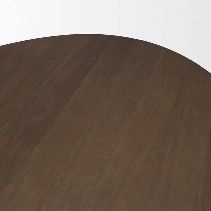 Jovani 94" Solid Dark Brown Mango Wood Oval Dining Table Dining Room Mercana