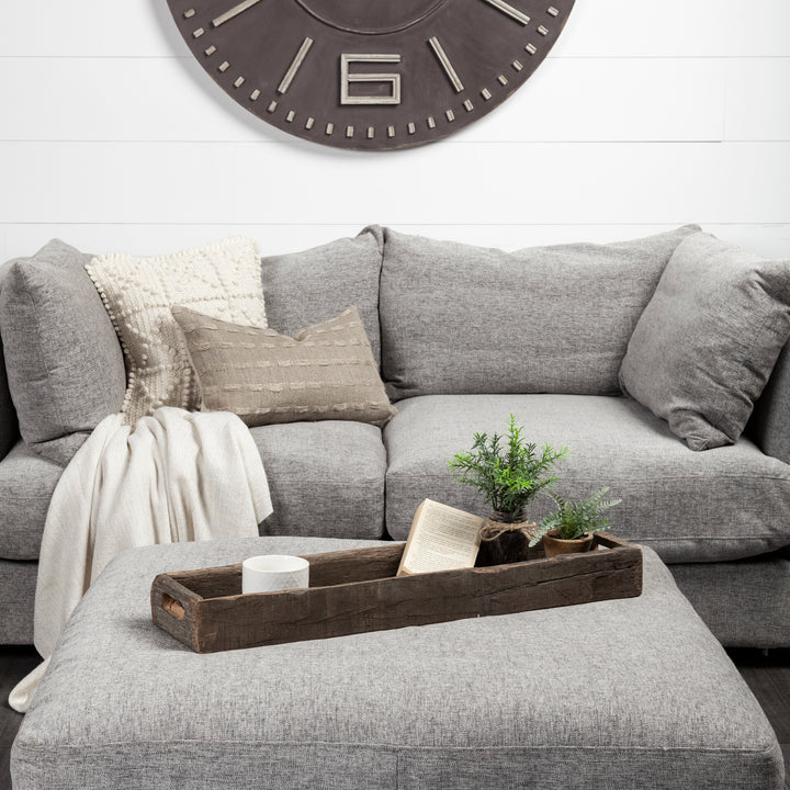 Vernon (Medium) 30L x 7W Brown Reclaimed Wood Tray Decor Mercana