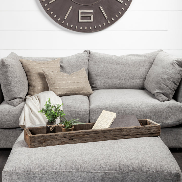Vernon (Large) 36L x 7W Brown Reclaimed Wood Tray Decor Mercana