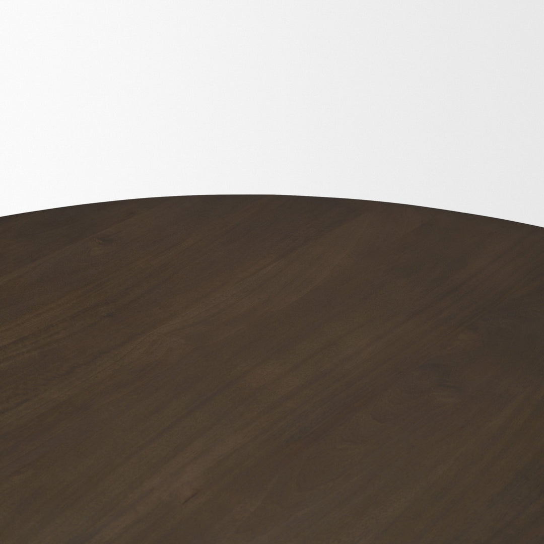 Jovani 60" Solid Dark Brown Mango Wood Round Dining Table Dining Room Mercana