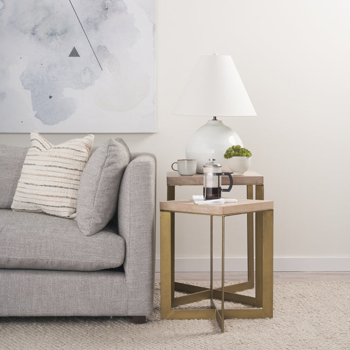 Mehdi White Ceramic Table Lamp Decor Mercana