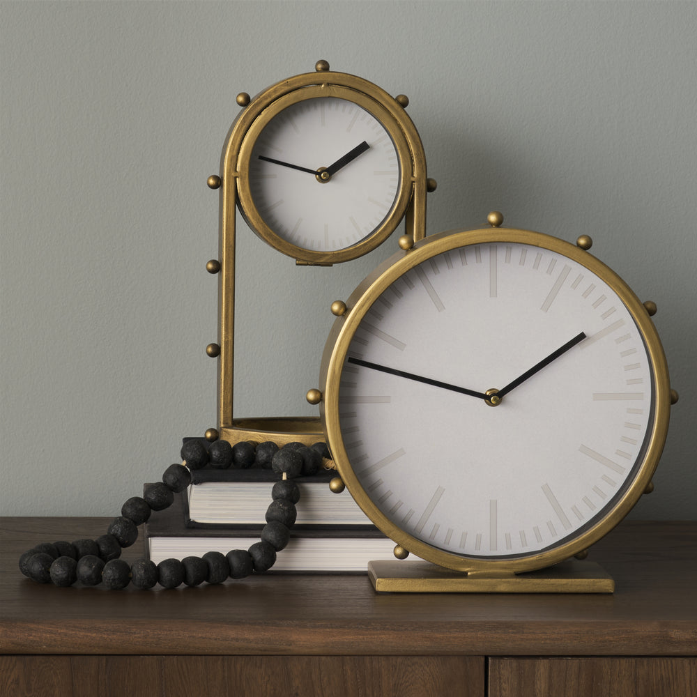 Marian Gold Studded Table Clock Decor Mercana