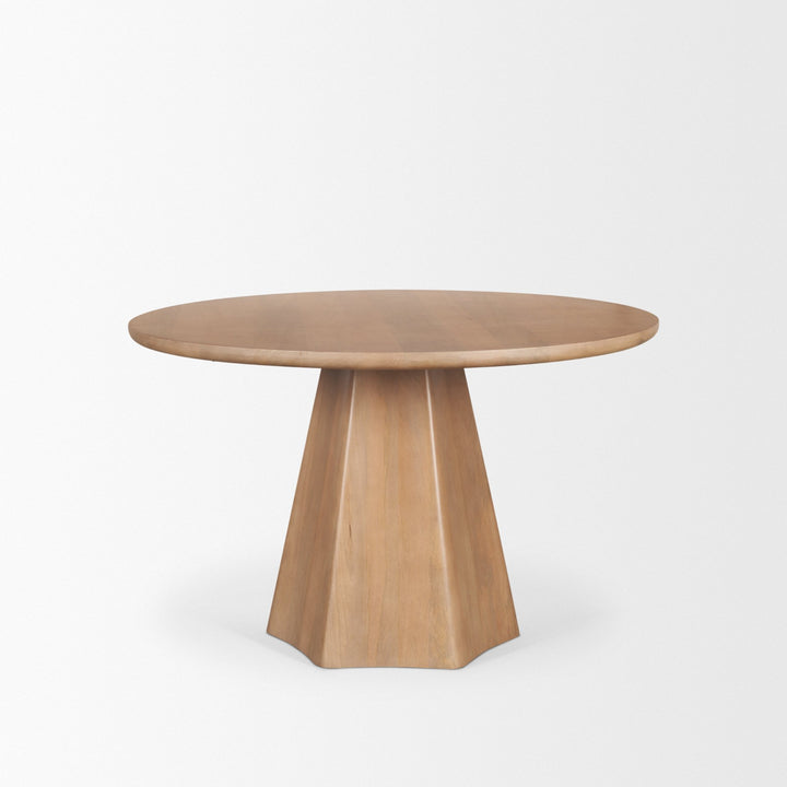 Jovani 48" Solid Light Brown Mango Wood Round Dining Table Dining Room Mercana