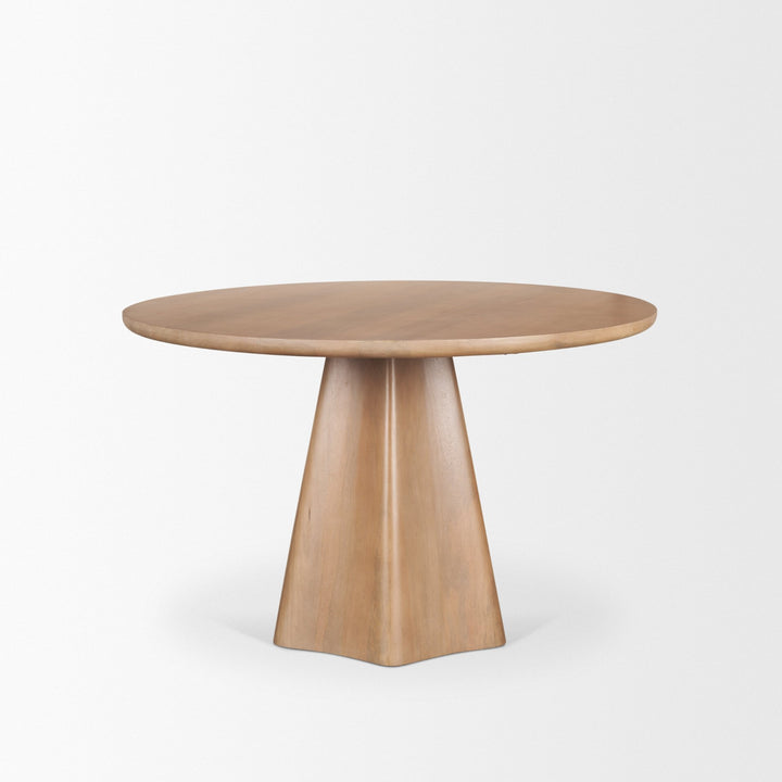 Jovani 48" Solid Light Brown Mango Wood Round Dining Table Dining Room Mercana