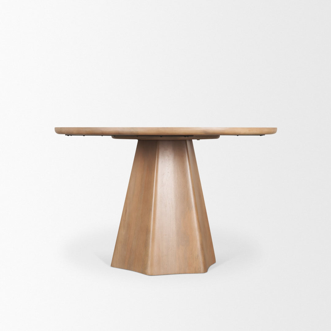 Jovani 48" Solid Light Brown Mango Wood Round Dining Table Dining Room Mercana