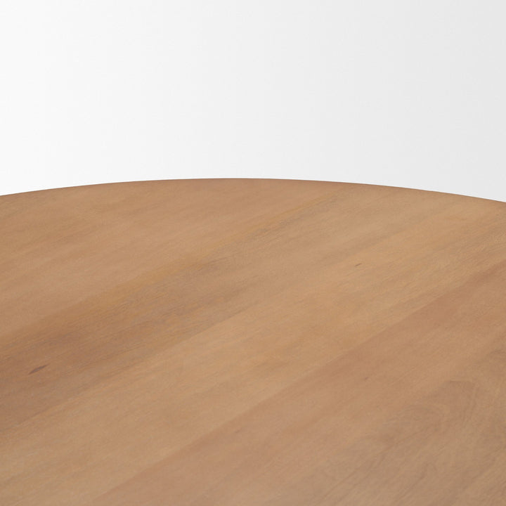 Jovani 48" Solid Light Brown Mango Wood Round Dining Table Dining Room Mercana