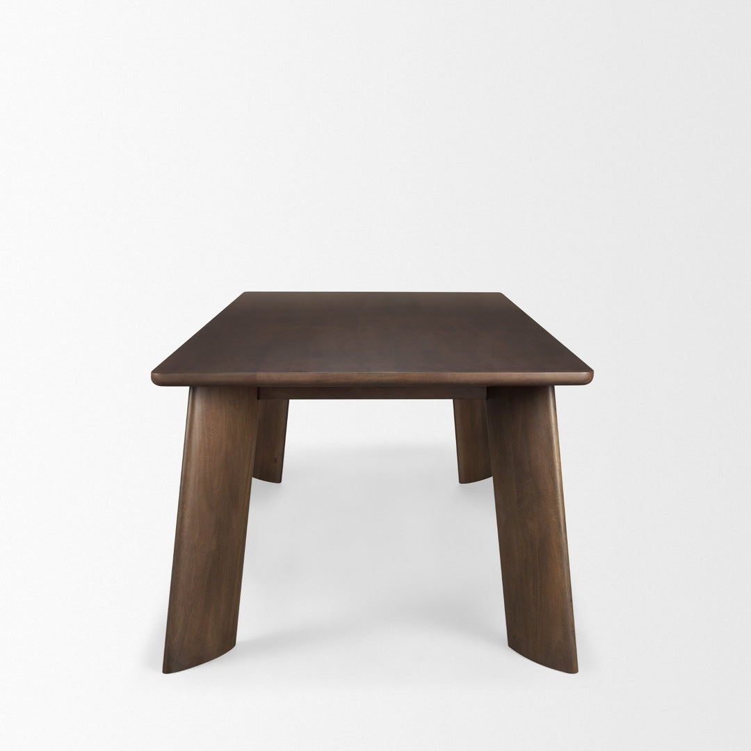 Jonan Solid Dark Brown Mango Wood Rectangular Dining Table Dining Room Mercana