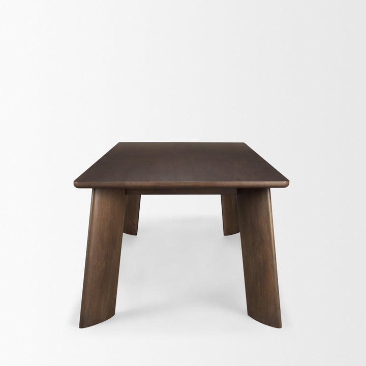 Jonan Solid Dark Brown Mango Wood Rectangular Dining Table Dining Room Mercana