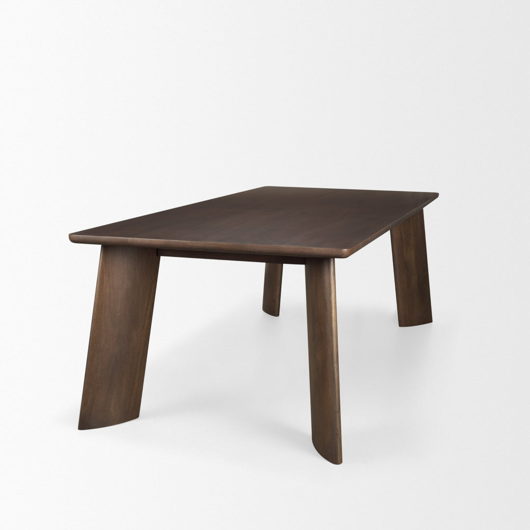 Jonan Solid Dark Brown Mango Wood Rectangular Dining Table Dining Room Mercana