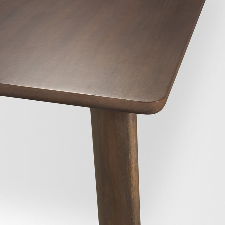 Jonan Solid Dark Brown Mango Wood Rectangular Dining Table Dining Room Mercana