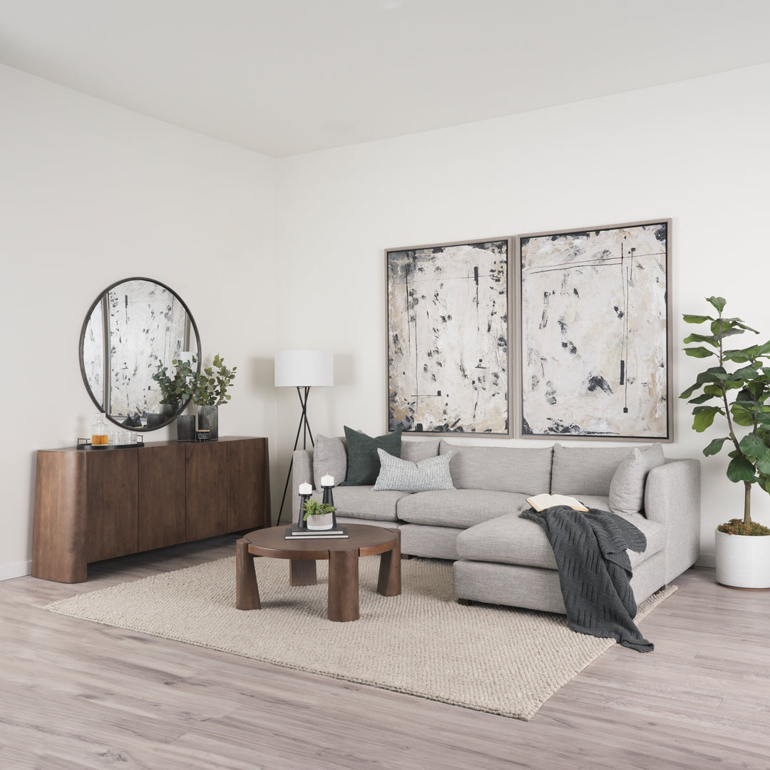 Tammar Round Wood w/ Tapered Legs Coffee Table Living Room Mercana