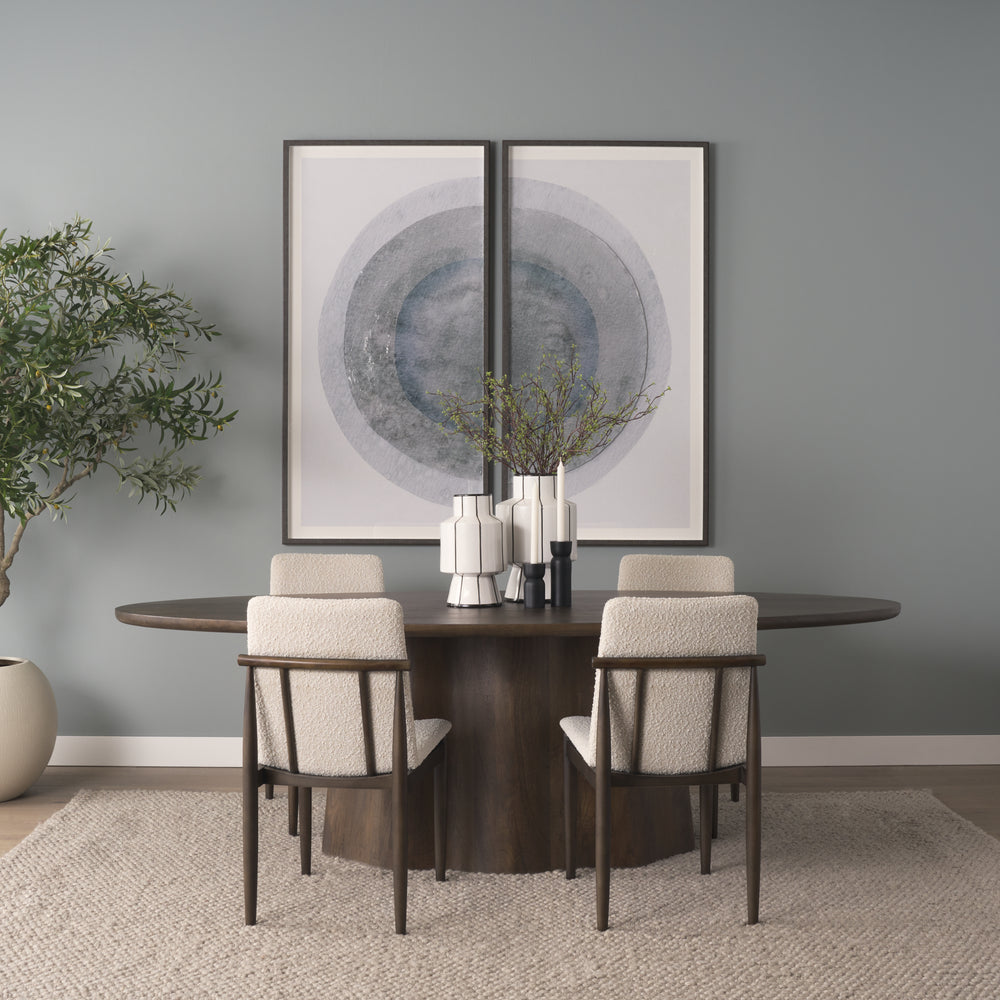 Jovani 94" Solid Dark Brown Mango Wood Oval Dining Table Dining Room Mercana