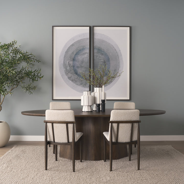 Jovani 94" Solid Dark Brown Mango Wood Oval Dining Table Dining Room Mercana