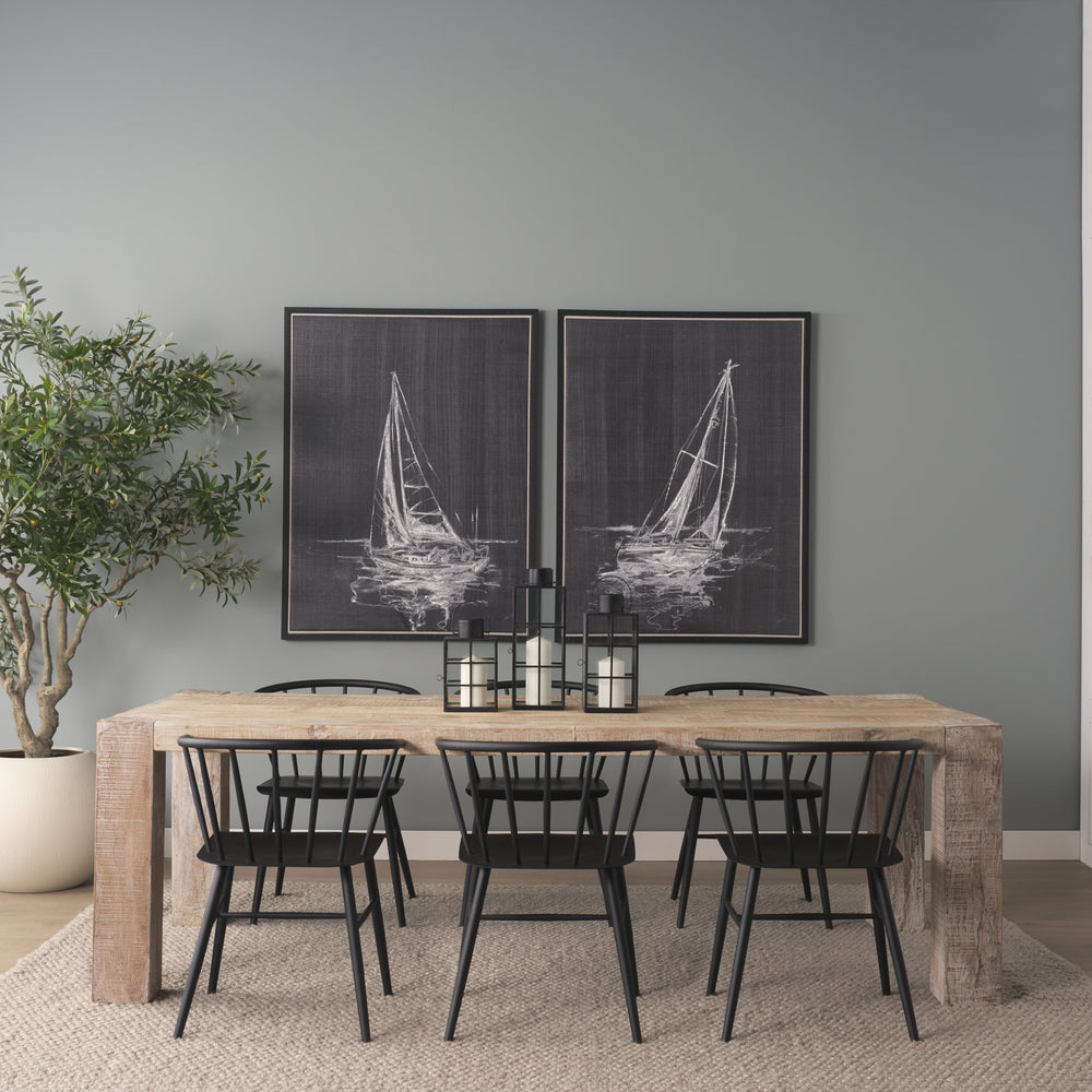McArthur 94" Whitewash Reclaimed Wood Dining Table Dining Room Mercana