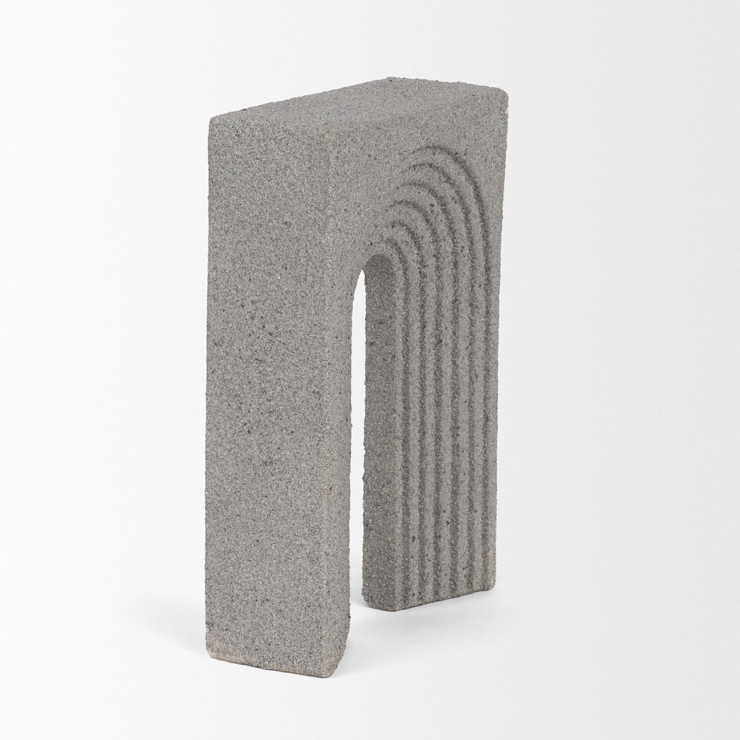 Kacia Resin Textured Concrete Gray Decorative Object Decor Mercana
