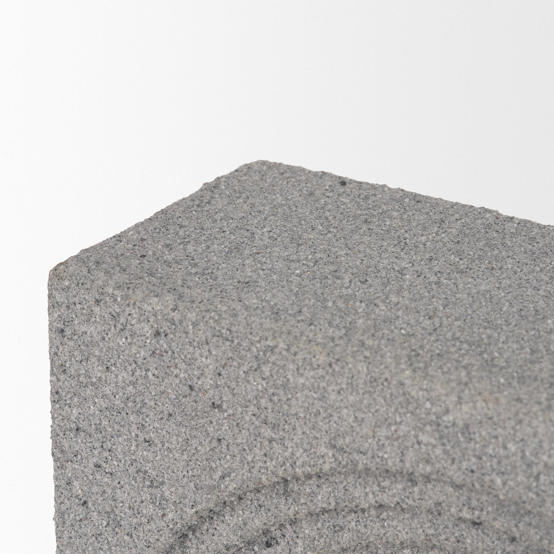 Kacia Resin Textured Concrete Gray Decorative Object Decor Mercana
