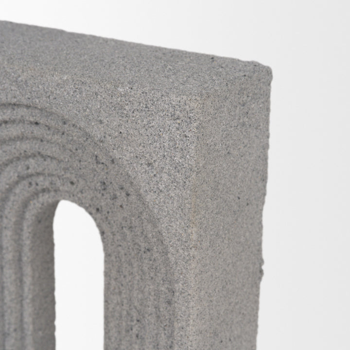 Kacia Resin Textured Concrete Gray Decorative Object Decor Mercana