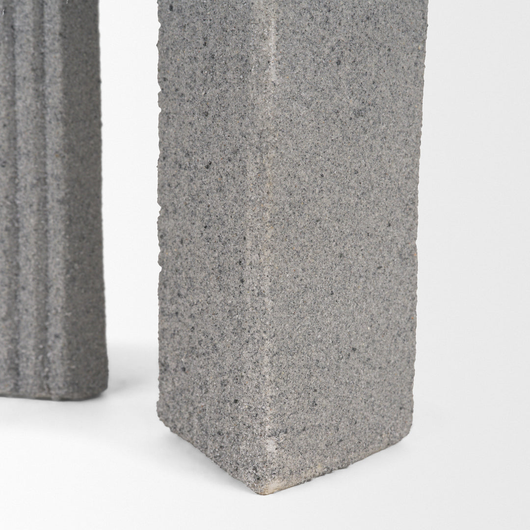 Kacia Resin Textured Concrete Gray Decorative Object Decor Mercana