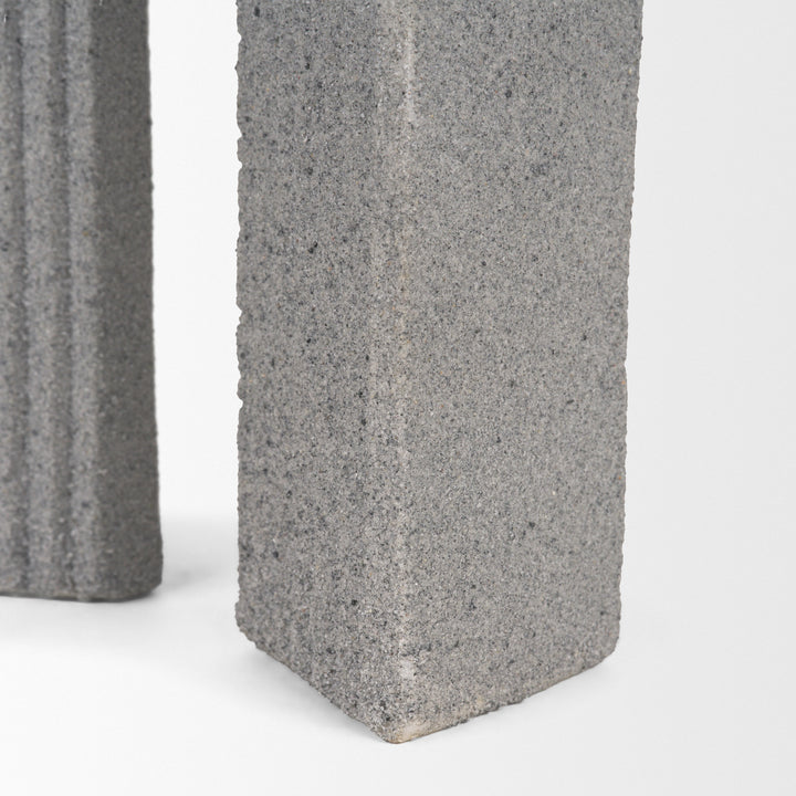 Kacia Resin Textured Concrete Gray Decorative Object Decor Mercana