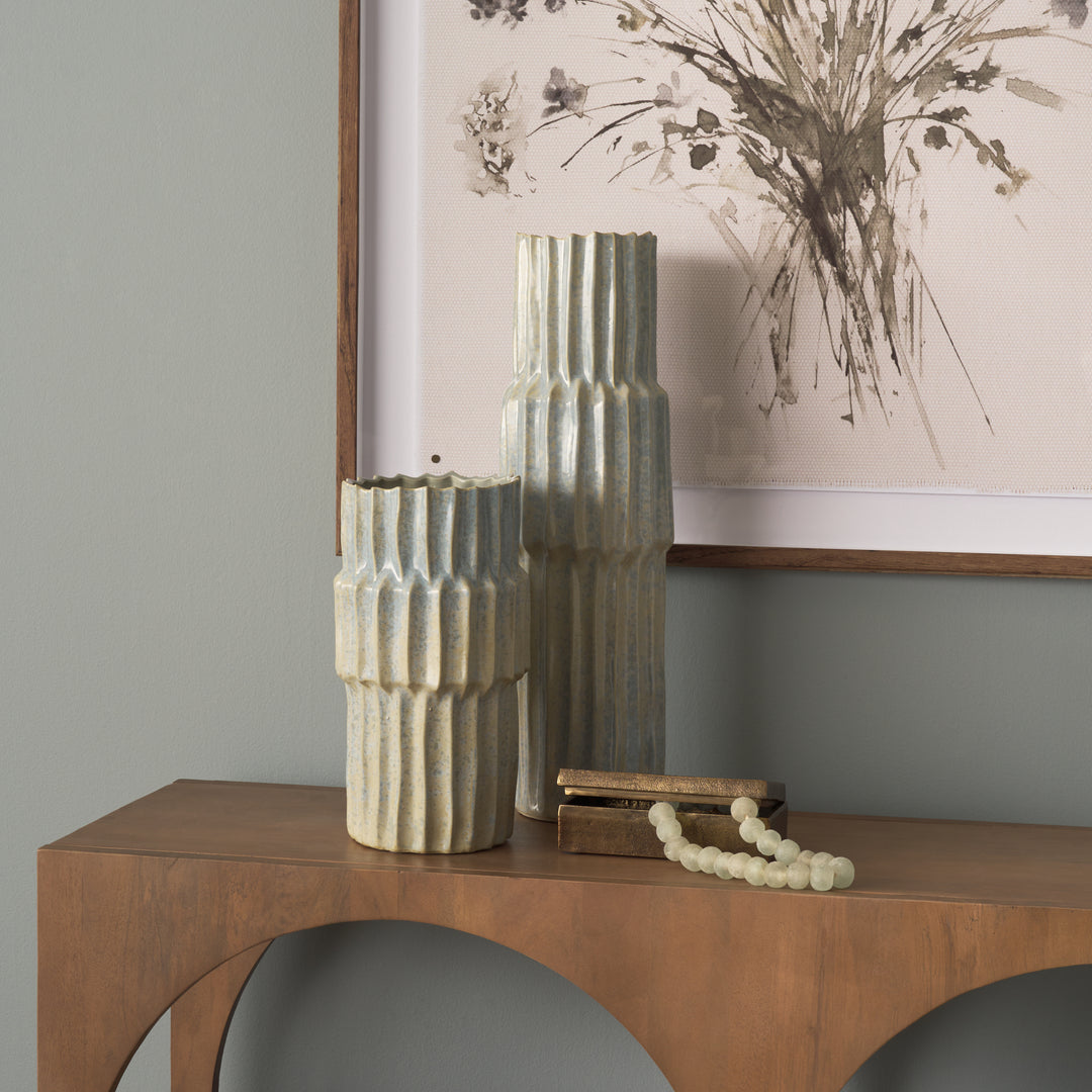 Cardon 14.4H Gray Ceramic Vase Decor Mercana