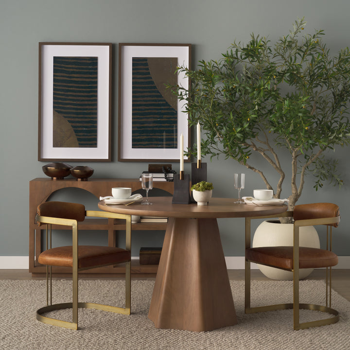 Jovani 48" Solid Light Brown Mango Wood Round Dining Table Dining Room Mercana