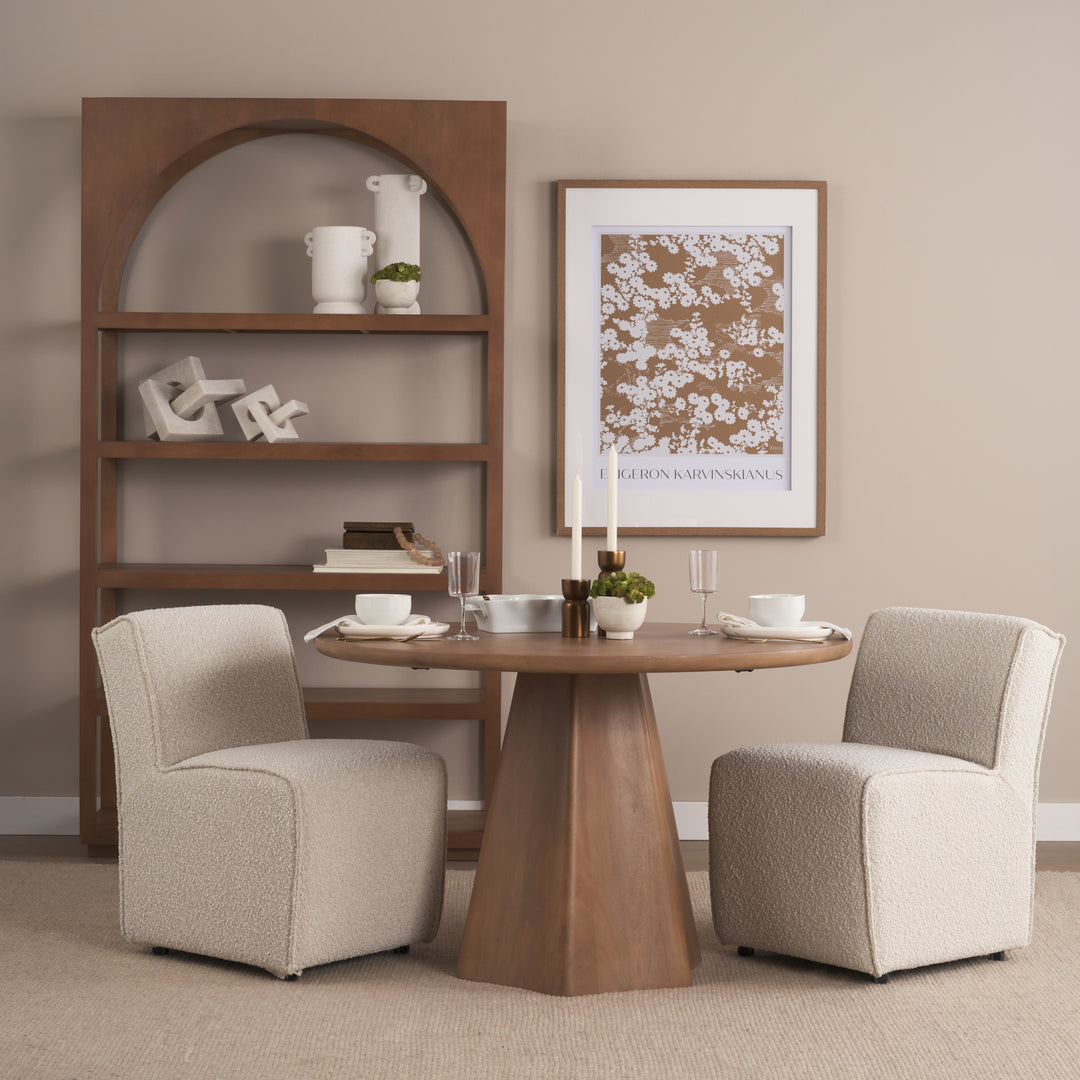 Jovani 48" Solid Light Brown Mango Wood Round Dining Table Dining Room Mercana