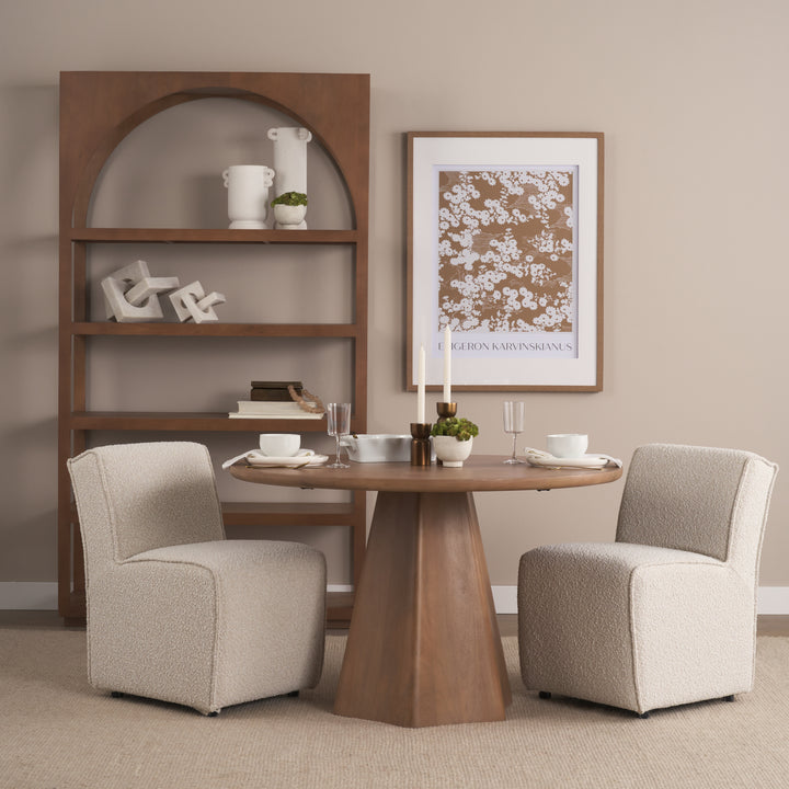 Jovani 48" Solid Light Brown Mango Wood Round Dining Table Dining Room Mercana