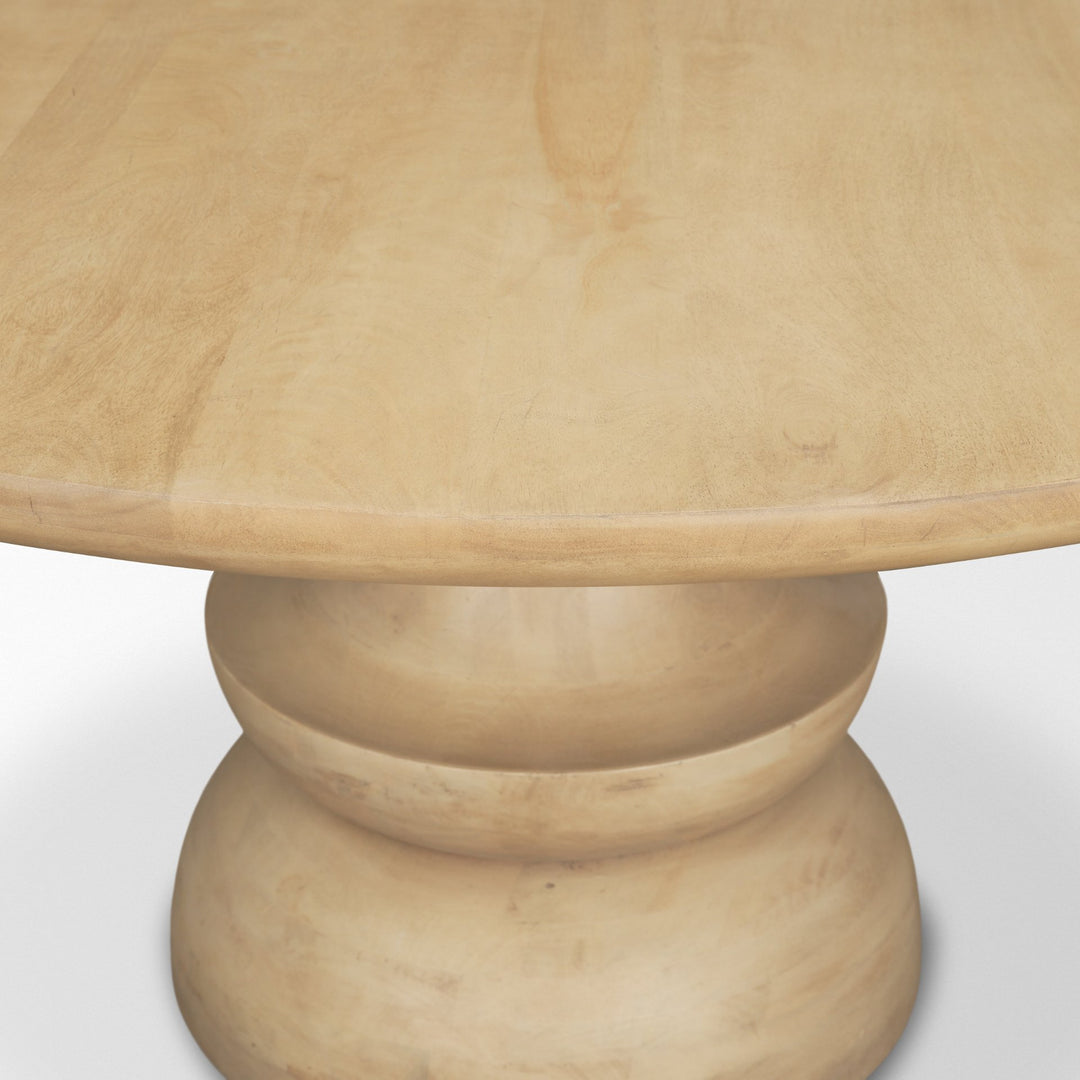 Crossman 60" Round Blonde Solid Wood & Base Dining Table Dining Room Mercana