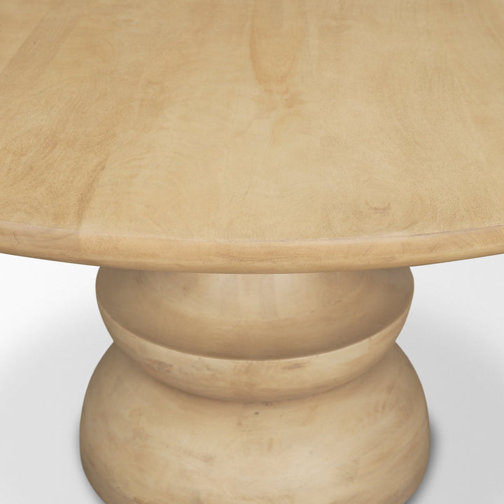 Crossman 60" Round Blonde Solid Wood & Base Dining Table Dining Room Mercana