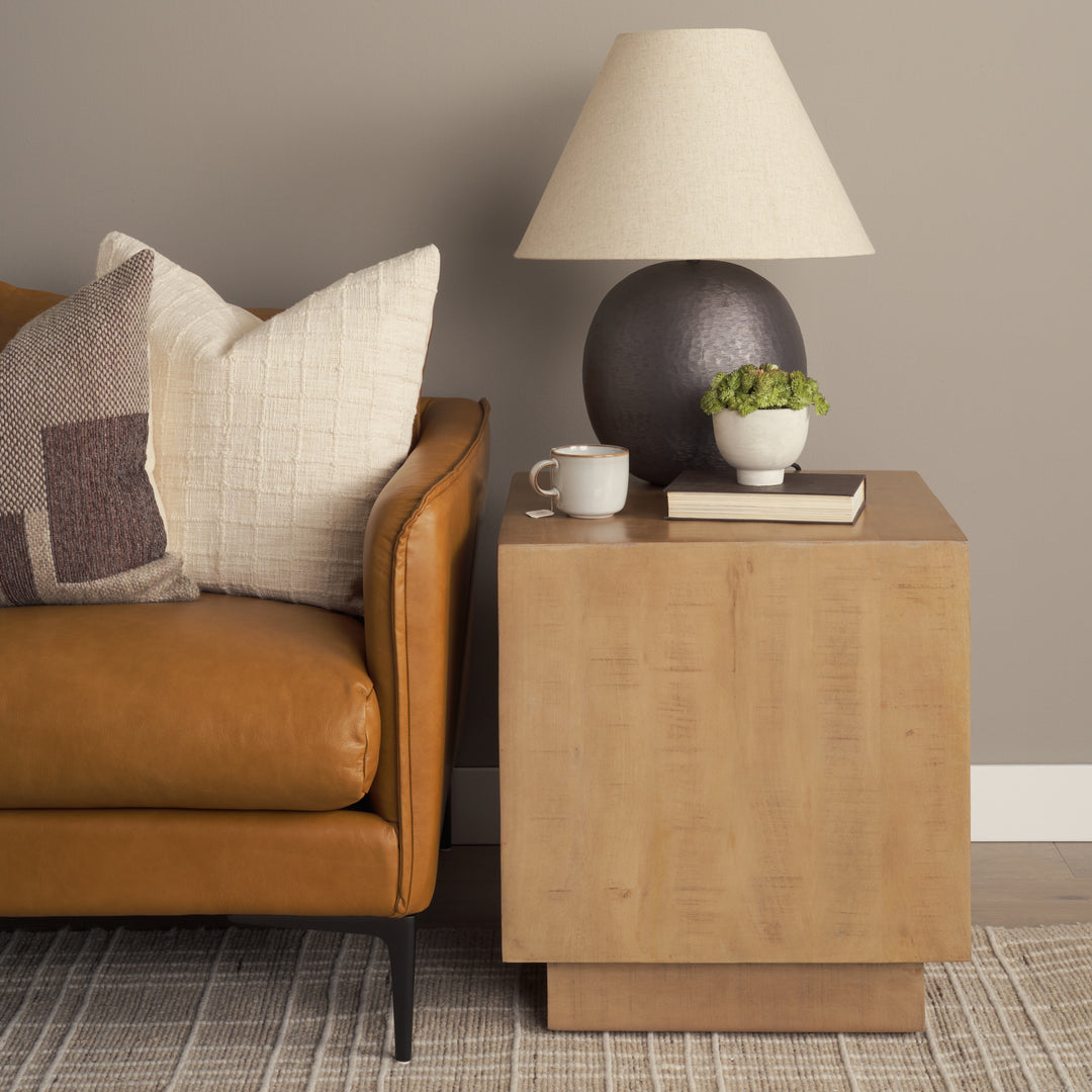 Hayden Light Brown Wood End/Side Table Living Room Mercana