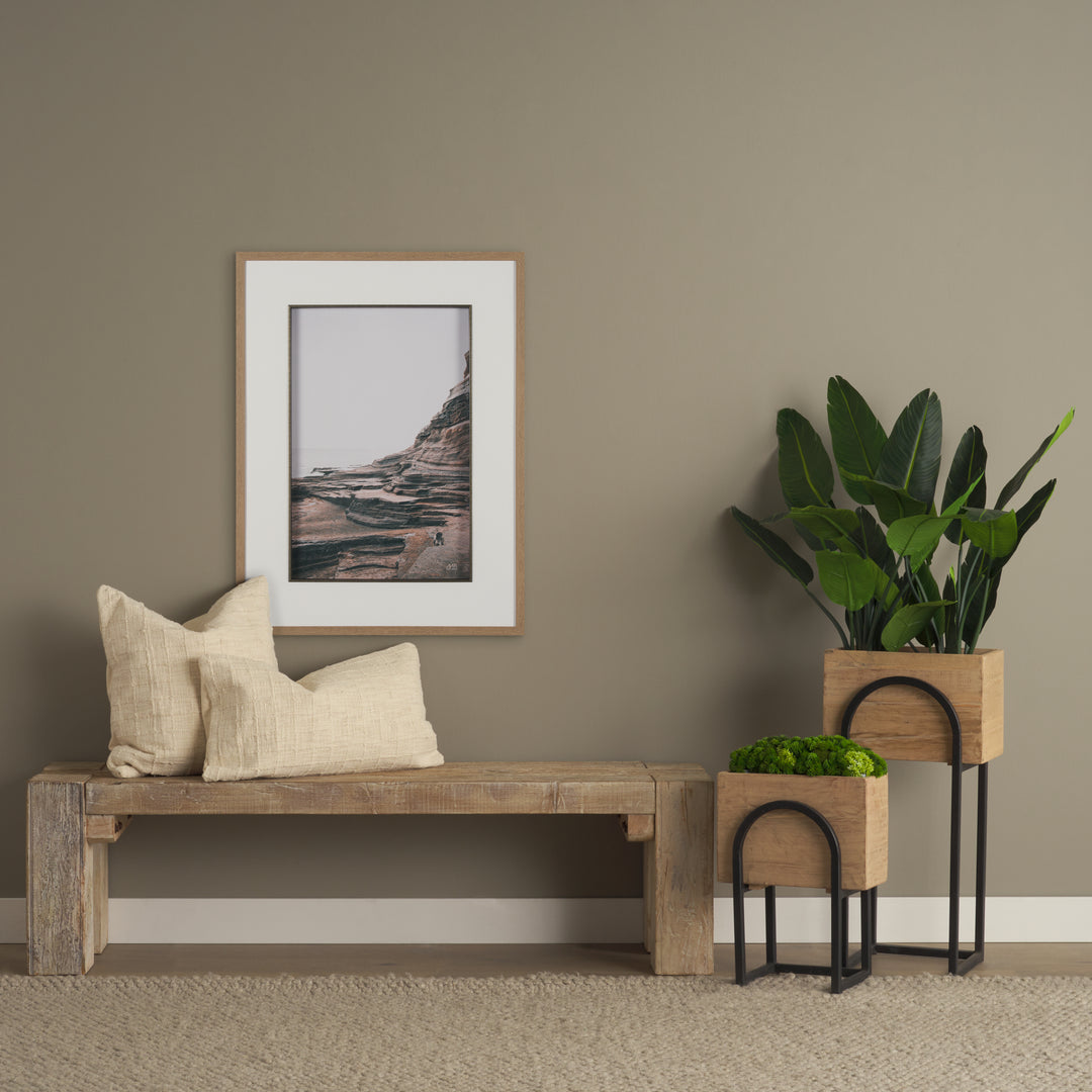 McArthur Whitewash Reclaimed Wood Bench Living Room Mercana