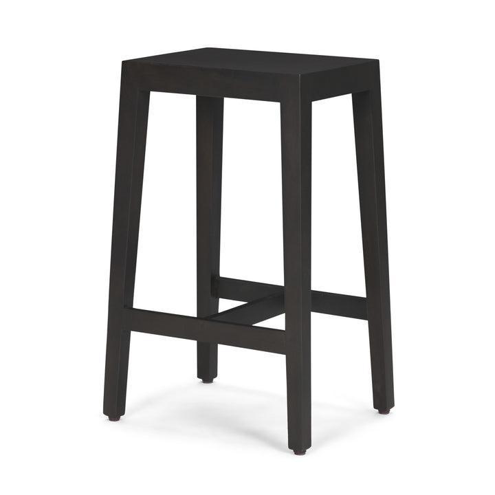 Colony Black-Brown Solid Wood Counter Stool Dining Room Mercana