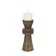 Odilia Small Textured Antiqued Gold Metal Geometric Pillar Candle Holder Decor Mercana #Small #Textured Antiqued Gold