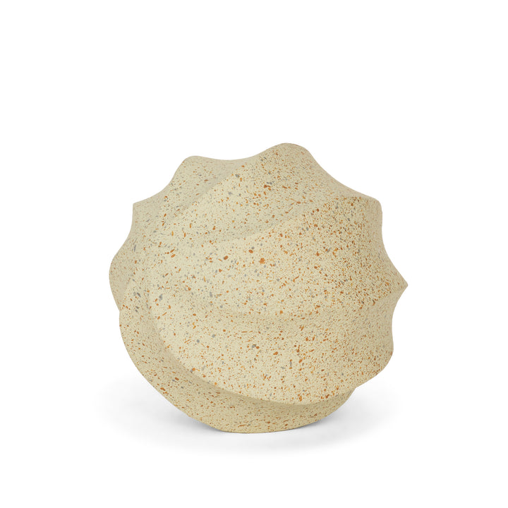 Imani Small Sculptural Textured Beige Metal Decorative Orb Object Decor Mercana
