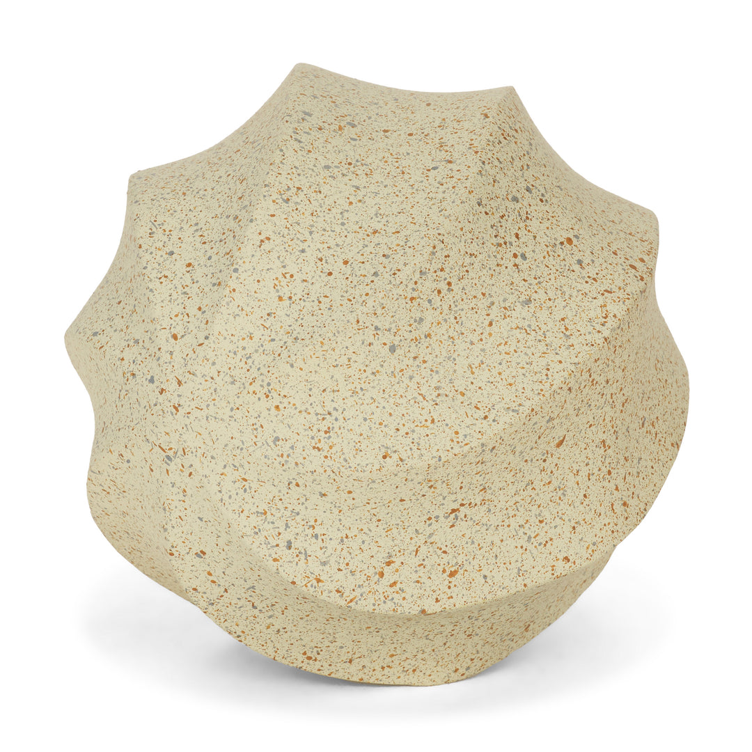 Imani Large Sculptural Textured Beige Metal Decorative Orb Object Decor Mercana