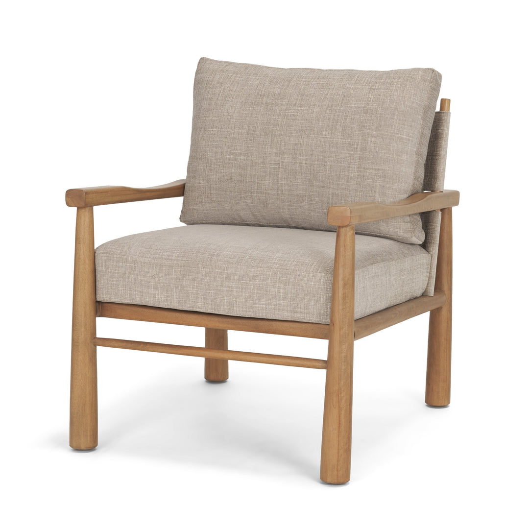 Witton Gray Fabric Beech Wood Slingback Backrest Accent Lounge Chair Living Room Mercana