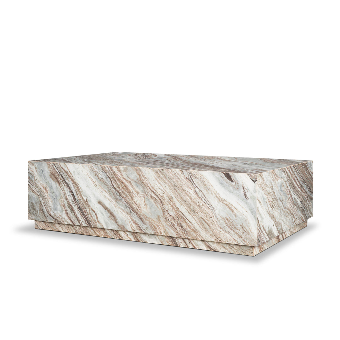 Matteo Solid Pink Marble Rectangular Coffee Table Living Room Mercana
