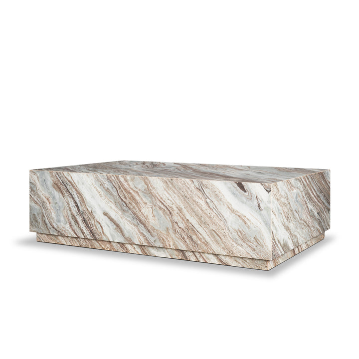 Matteo Solid Pink Marble Rectangular Coffee Table Living Room Mercana