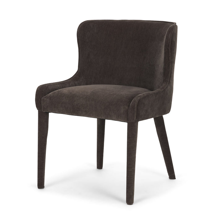 Nolan Slope Charcoal Chenille Dining Chair Dining Room Mercana