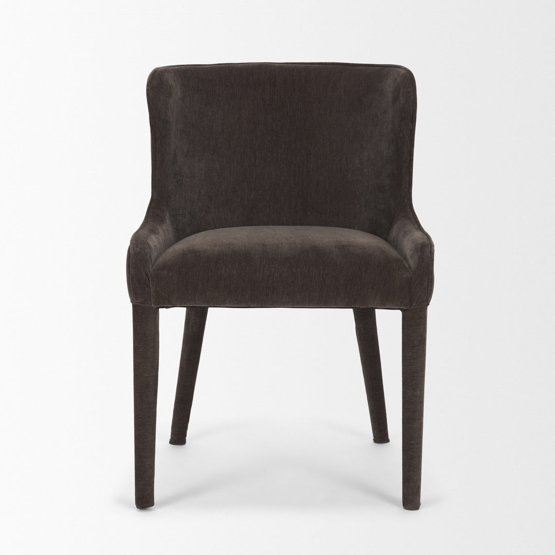 Nolan Slope Charcoal Chenille Dining Chair Dining Room Mercana