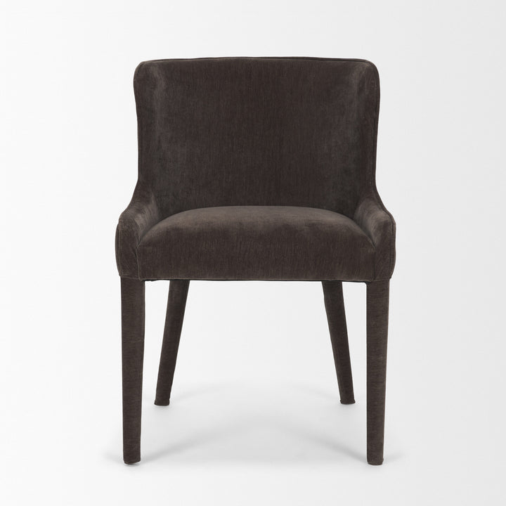 Nolan Slope Charcoal Chenille Dining Chair Dining Room Mercana